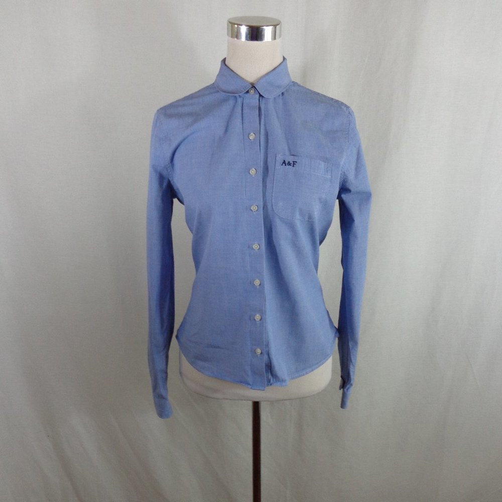 ABERCROMBIE & FITCH WOMEN'S SHIRT SZ L BLUE BUTTON